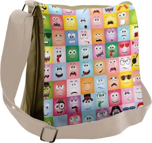 Ambesonne Humor Messenger Bag, Internet Cartoon Meme, Unisex Cross-body