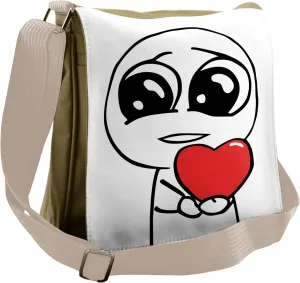 Ambesonne Humor Messenger Bag, Lover Romance Meme, Unisex Cross-body