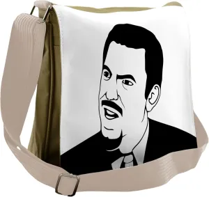 Ambesonne Humor Messenger Bag, Retro Comics Meme Troll, Unisex Cross-body