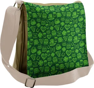 Ambesonne Irish Messenger Bag, Kiss Me I'm Irish Humor, Unisex Cross-body