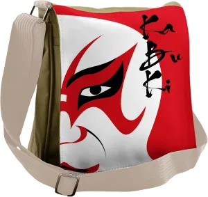 Ambesonne Kabuki Messenger Bag, Drama Face, Unisex Cross-body