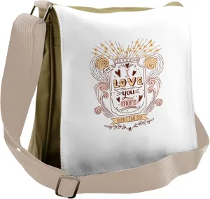 Ambesonne Love You More Messenger Bag, Floral Jar Art, Unisex Cross-body