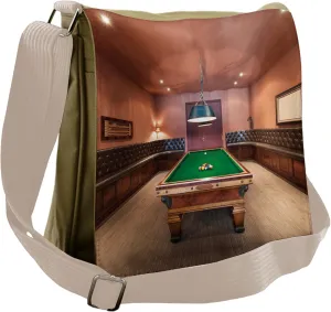 Ambesonne Modern Messenger Bag, Pool Table Billiard, Unisex Cross-body