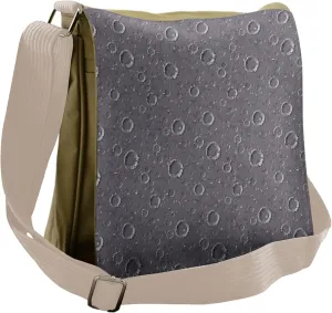 Ambesonne Space Messenger Bag, Asteroid Surface Crater, Unisex Cross-body