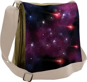 Ambesonne Space Messenger Bag, Stardust Meteor, Unisex Cross-body