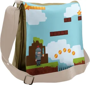 Ambesonne Video Games Messenger Bag, Arcade Knight 9 's, Unisex Cross-body