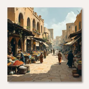 Ancient Gaza Market Impression Wall Art Poster