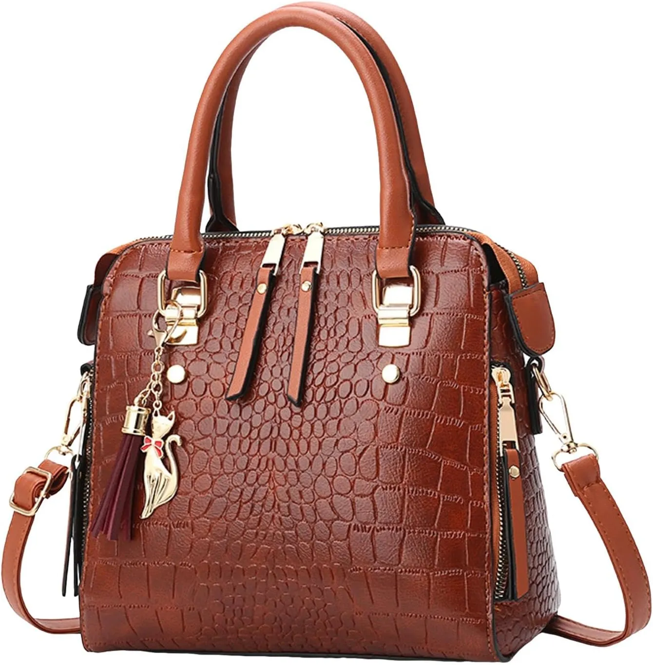And Winter Stone Pattern Large Capacity Casual Shoulder Fashion Versatile Crossbody Bag Cat Messenger (Yellow, One Size)