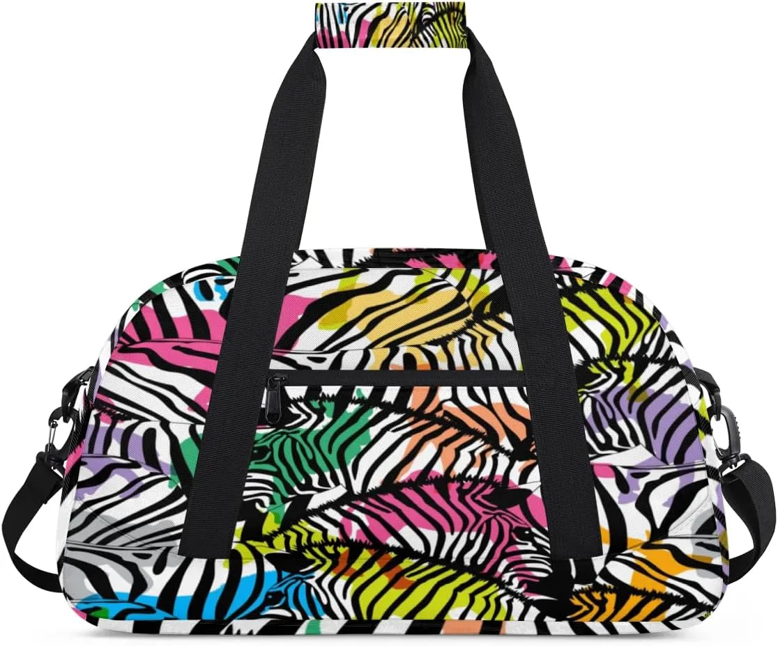 Animal Camel Zebra Kids Overnighted Duffel Bag Carry-On Size & Ideal for School Practice or Weekender Travel with Zip and Shoulder Stra for Boys & Girls