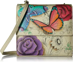 Anna by Anuschka Hand Painted Leather Women's Flap Crossbody Organizer
