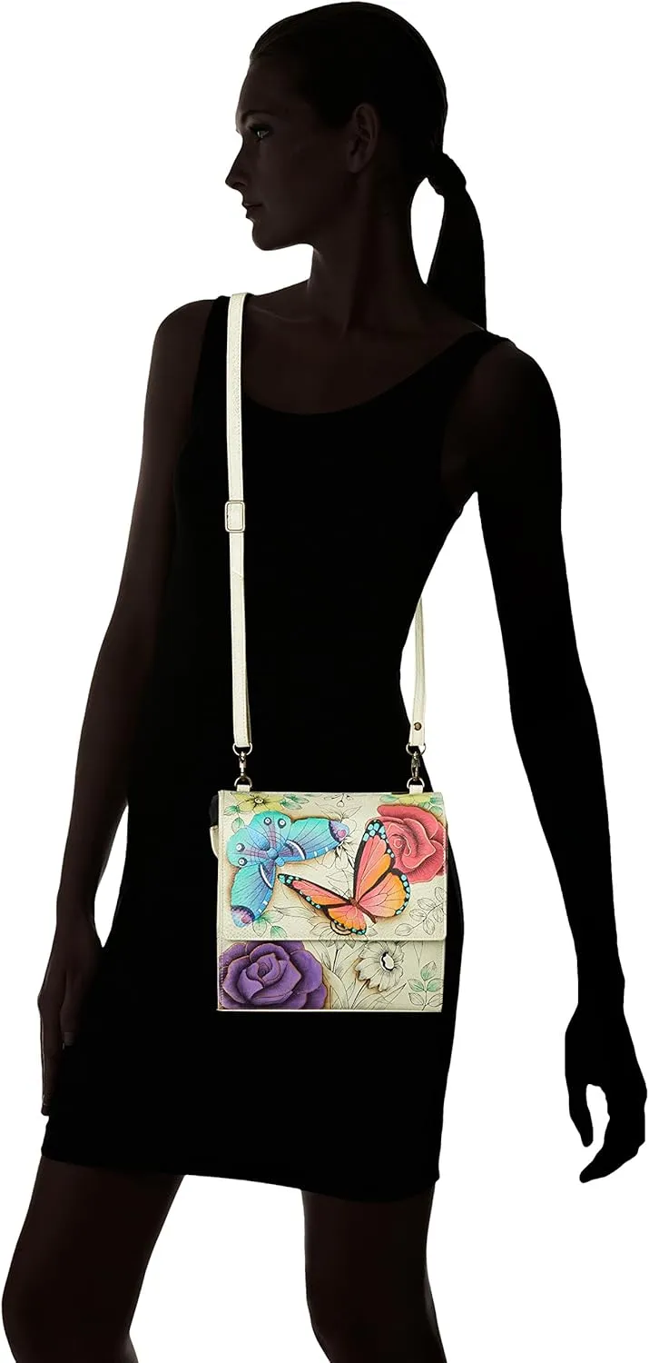 Anna by Anuschka Hand Painted Leather Women's Flap Crossbody Organizer
