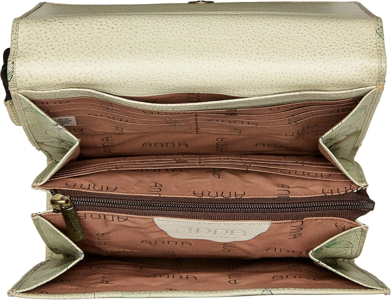 Anna by Anuschka Hand Painted Leather Women's Flap Crossbody Organizer