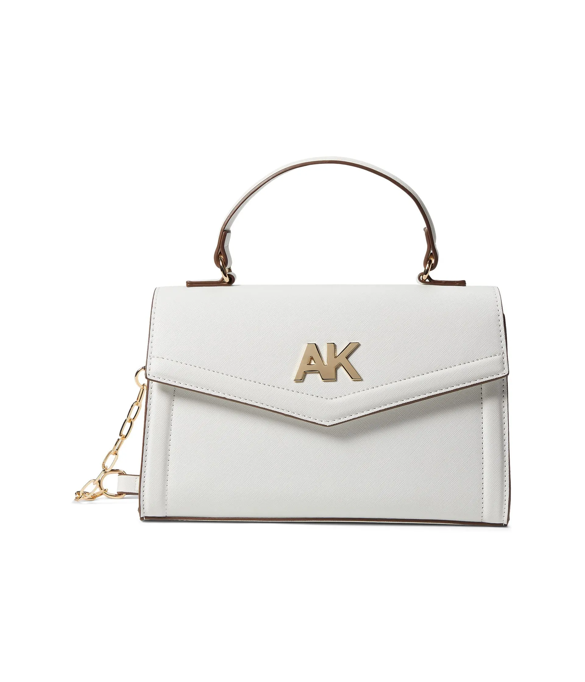Anne Klein Flap Top Handle Satchel Anne White One Size