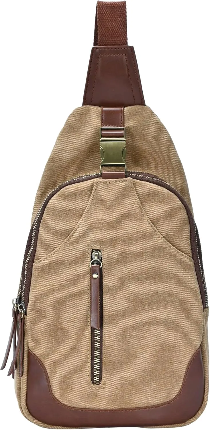 Antik Kraft Women's Samara Sling, Crossbody Sling Bag for Women, Durable Canvas with Vegan Leather Trim Chest Bag