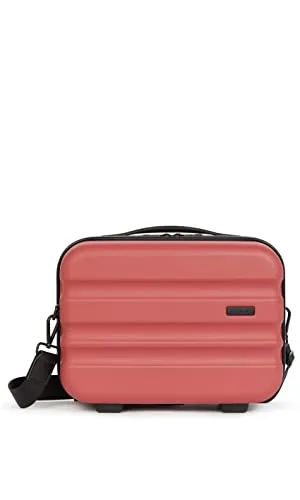 ANTLER - Vanity case - Clifton Luggage - Suitcase in Poppy - Toiletry Bag Secure - Suitcase With Two-way Zip Opening Branded Zip, Internal zip and Mesh Pockets - Luggage With Black Hardware Adjustable