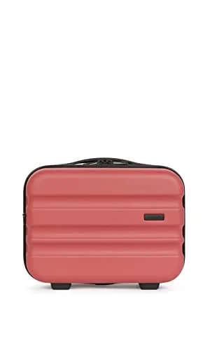 ANTLER - Vanity case - Clifton Luggage - Suitcase in Poppy - Toiletry Bag Secure - Suitcase With Two-way Zip Opening Branded Zip, Internal zip and Mesh Pockets - Luggage With Black Hardware Adjustable