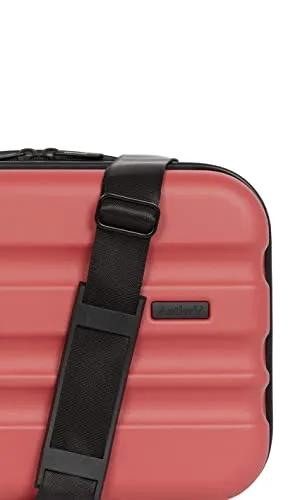 ANTLER - Vanity case - Clifton Luggage - Suitcase in Poppy - Toiletry Bag Secure - Suitcase With Two-way Zip Opening Branded Zip, Internal zip and Mesh Pockets - Luggage With Black Hardware Adjustable