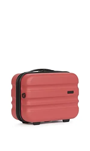 ANTLER - Vanity case - Clifton Luggage - Suitcase in Poppy - Toiletry Bag Secure - Suitcase With Two-way Zip Opening Branded Zip, Internal zip and Mesh Pockets - Luggage With Black Hardware Adjustable