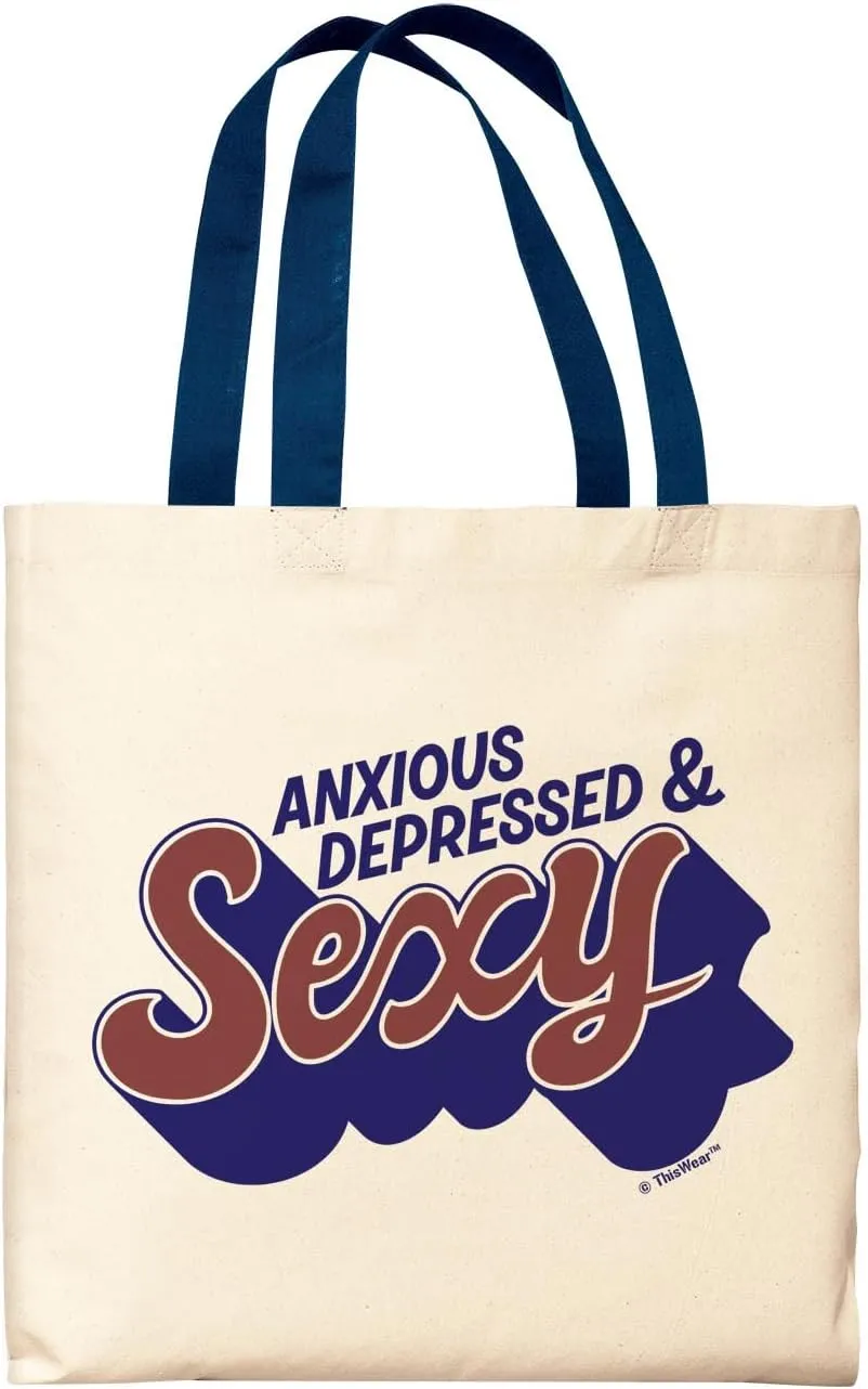 Anxious Depressed & Sexy Canvas Tote Bag