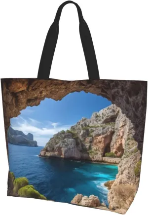 Arch in Mallorca Spain printed Reusable Shoulder bag Shopping Bag Fashion Handbag