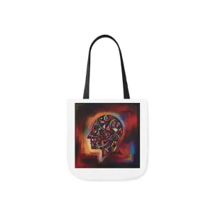 Artistic Canvas Tote Bag with Colorful Straps - Unique Design for Art Lovers