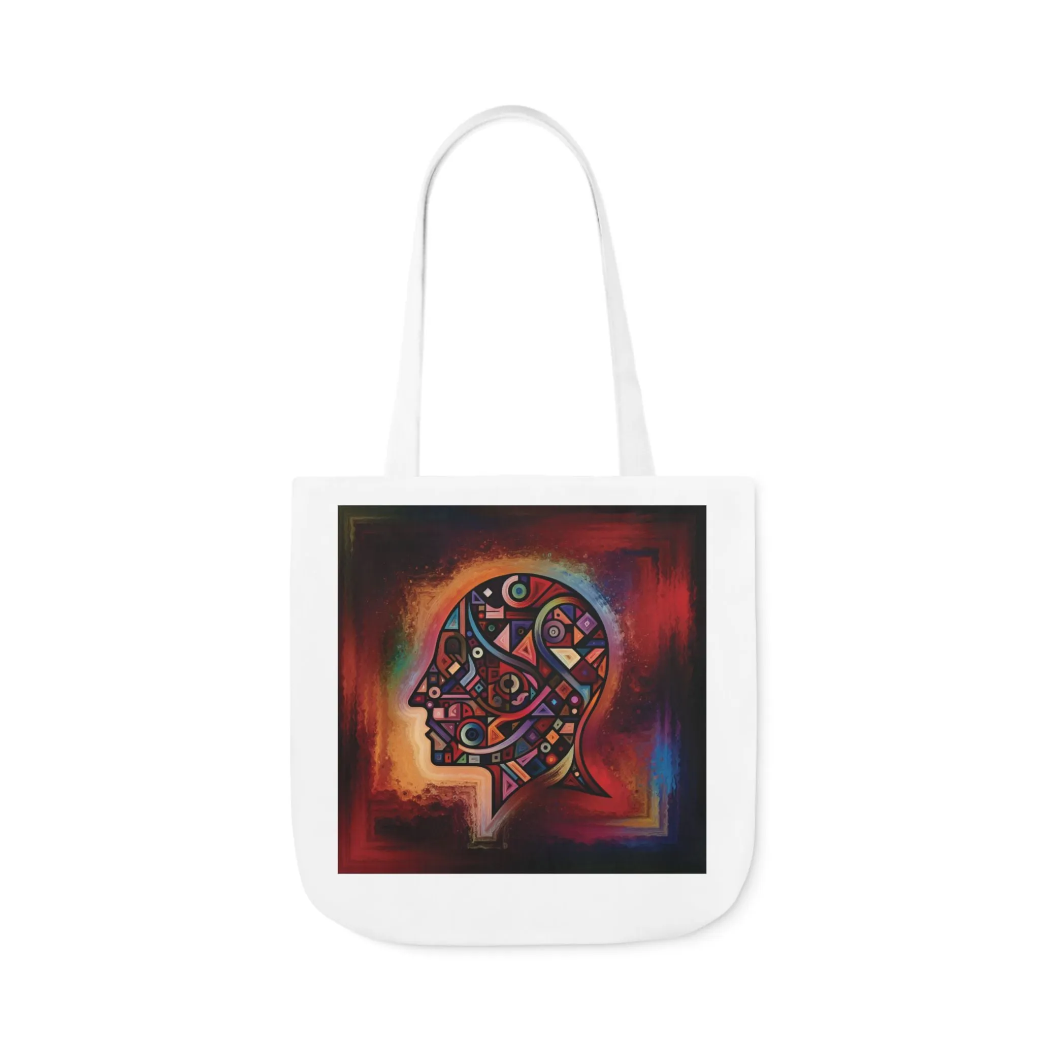 Artistic Canvas Tote Bag with Colorful Straps - Unique Design for Art Lovers