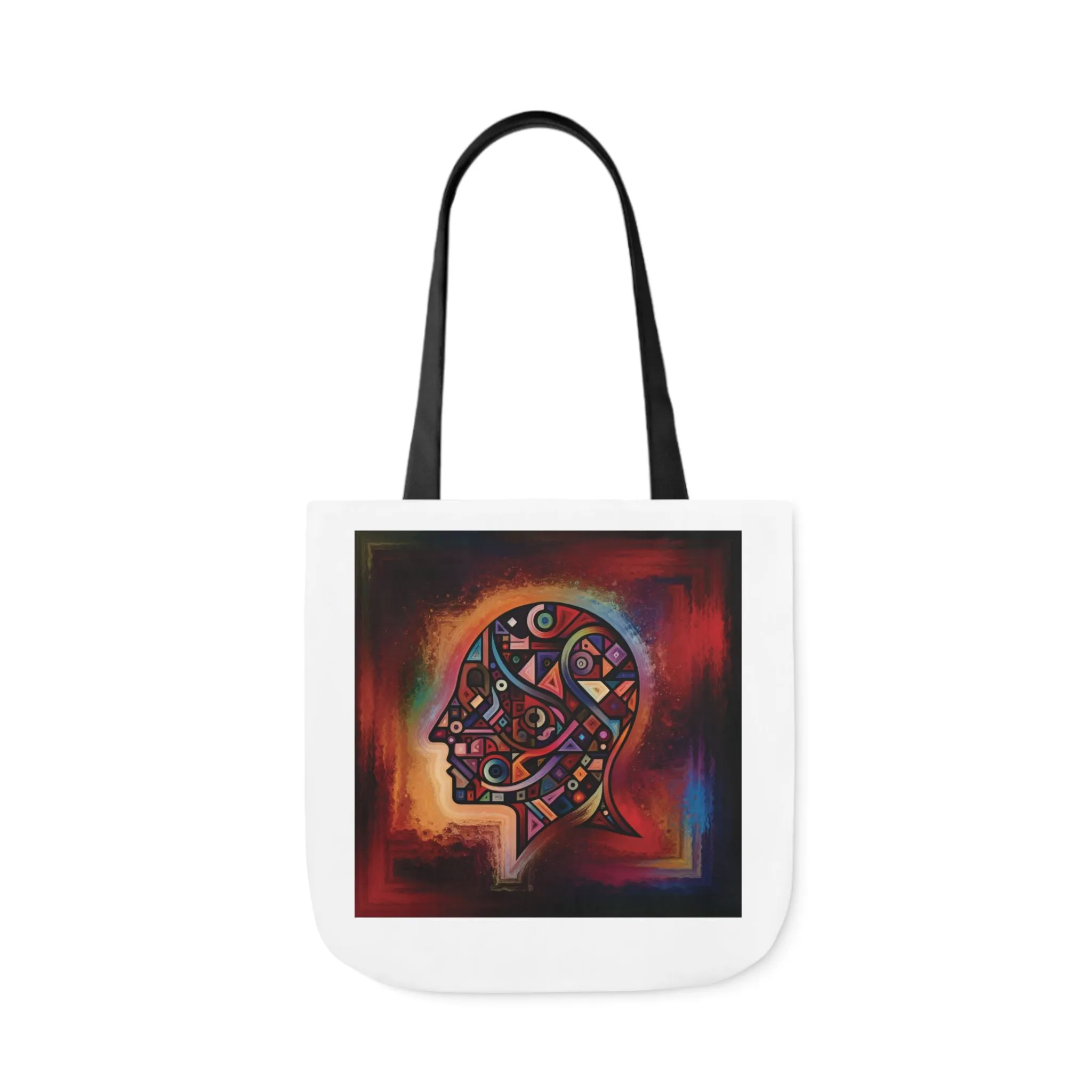 Artistic Canvas Tote Bag with Colorful Straps - Unique Design for Art Lovers