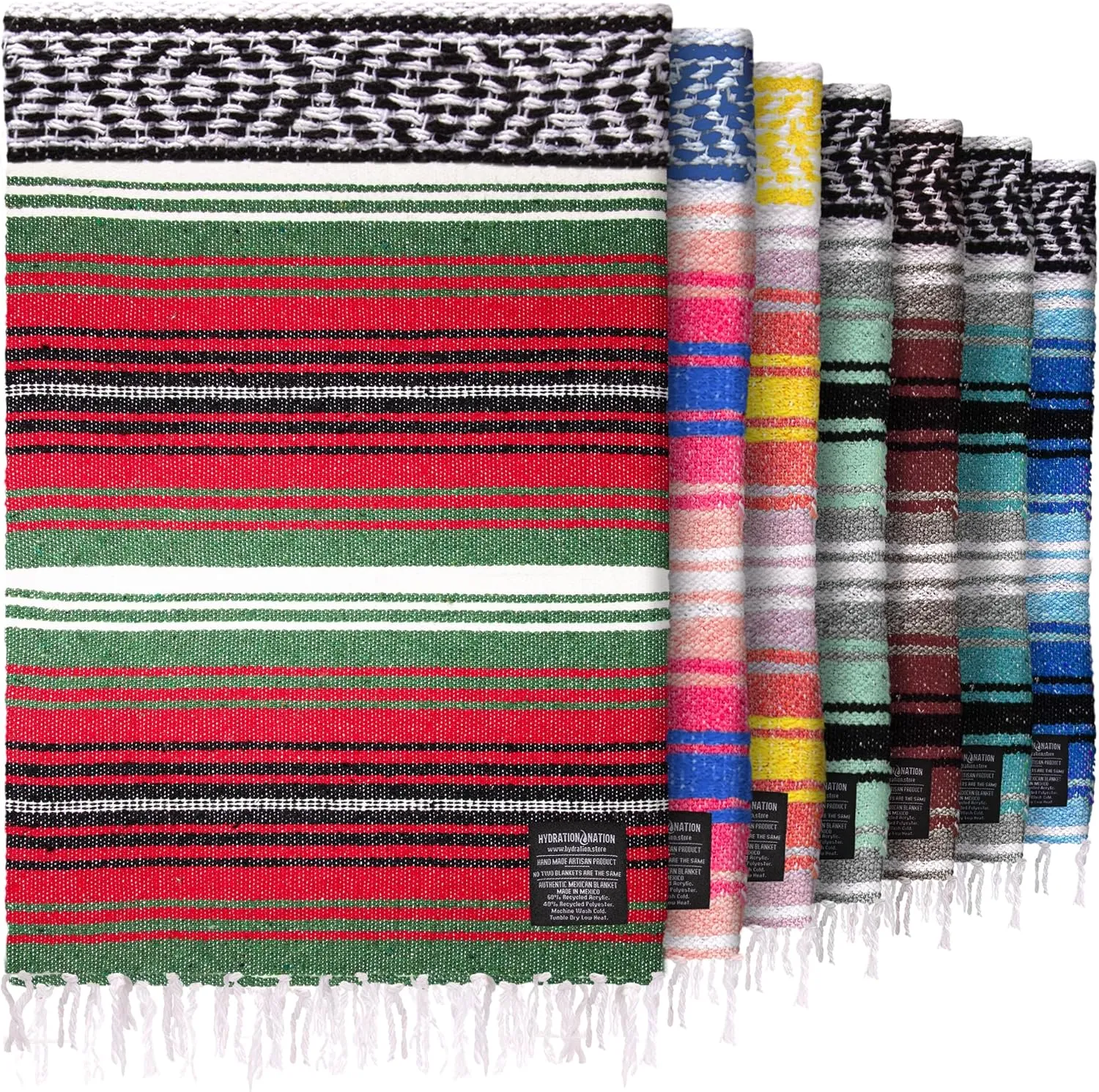 Authentic Large Handwoven Mexican Blanket - Soft Yoga- Durable Serape- Lightweight Falsa, Beach, Camping, Picnic, Outdoor Blanket 70"x50" - Dragon