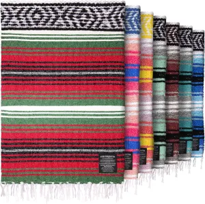 Authentic Large Handwoven Mexican Blanket - Soft Yoga- Durable Serape- Lightweight Falsa, Beach, Camping, Picnic, Outdoor Blanket 70"x50" - Dragon