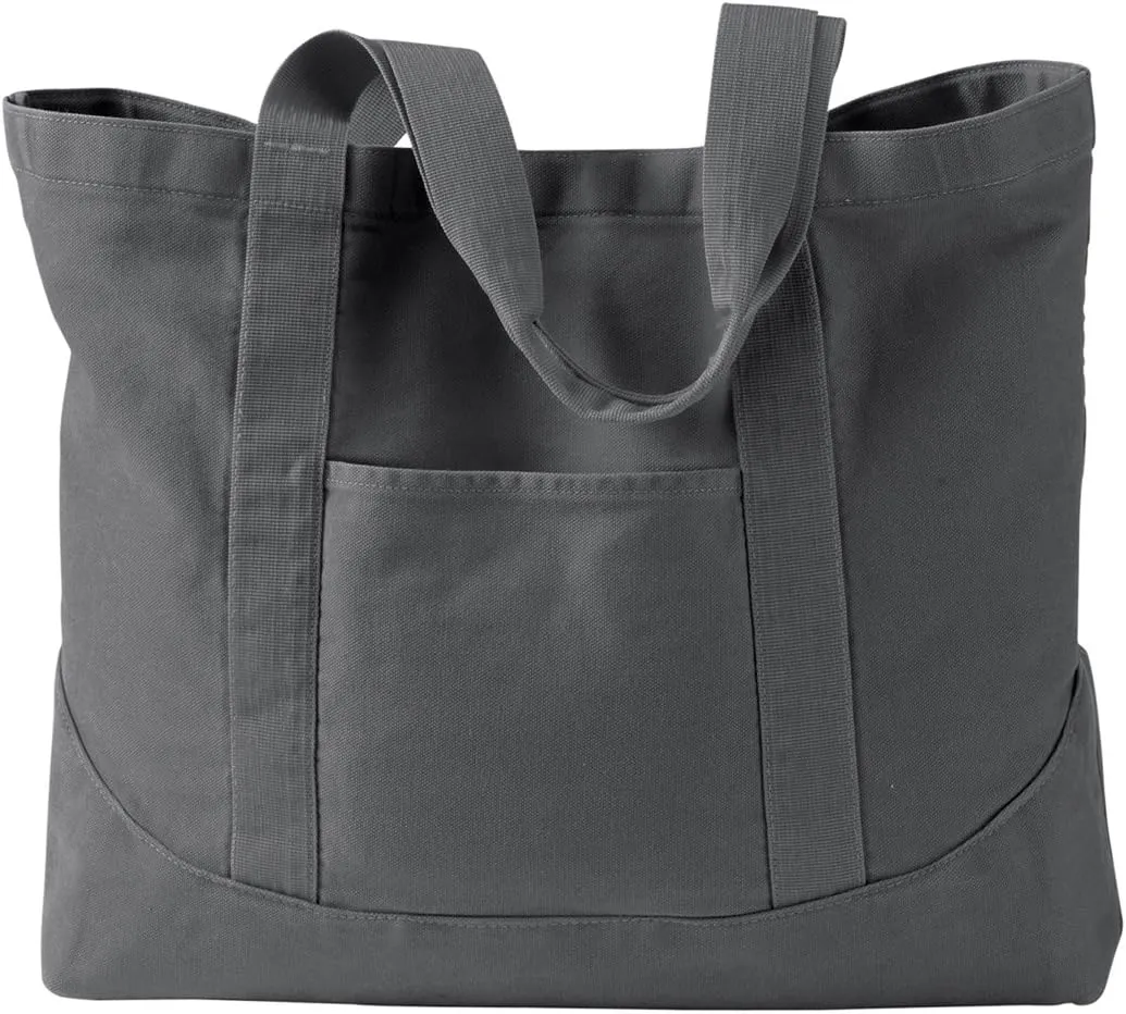 Authentic Pigment-Dyed Large Canvas Tote, SMOKE, One Size