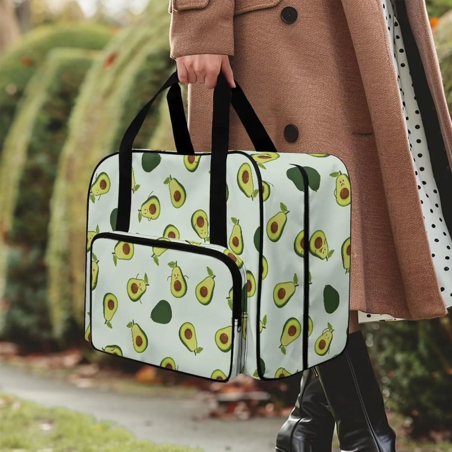 Avocado Fashion Sewing Machine Bag, Portable Tote Bag Compatible with Most Sewing Machines，Extra Sewing Accessories
