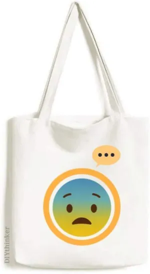 Awkward Yellow Cute Online Face Expression Gift Sack Canvas Tote Shoulder Bag