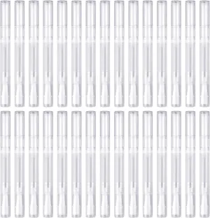 Awpeye 30Pack 3ML Transparent Twist Pens, Empty Nail Oil Pen Brush Cosmetic Lip Gloss Container Applicators