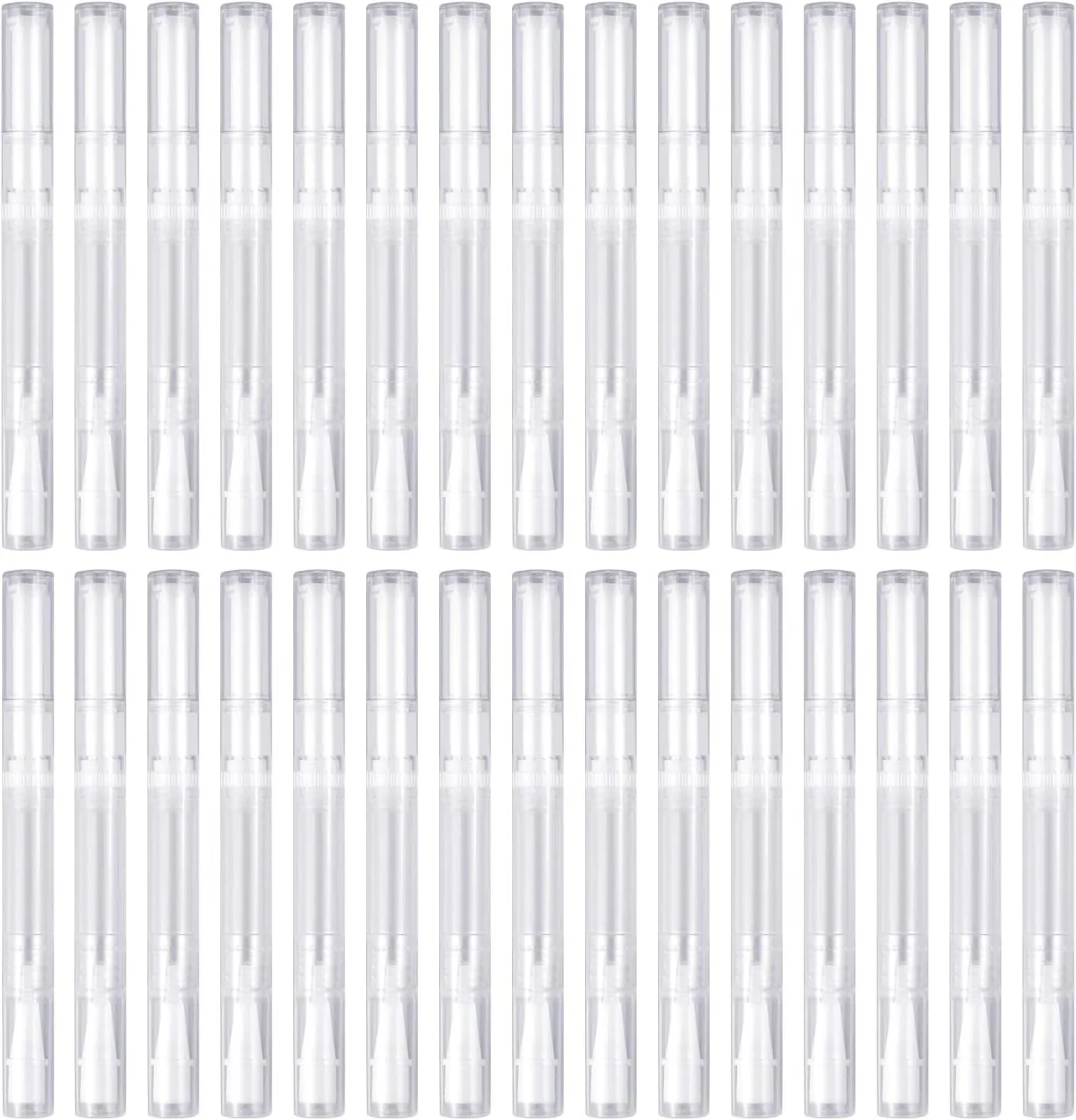 Awpeye 30Pack 3ML Transparent Twist Pens, Empty Nail Oil Pen Brush Cosmetic Lip Gloss Container Applicators
