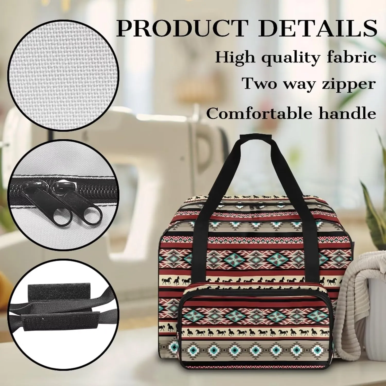 Aztec Crochet Bag Organizer Knitting Bag Yarn Holder Yarn Storage Crocheting Sewing Accessories Bag for Lovers Mom, Mother Day's Gift