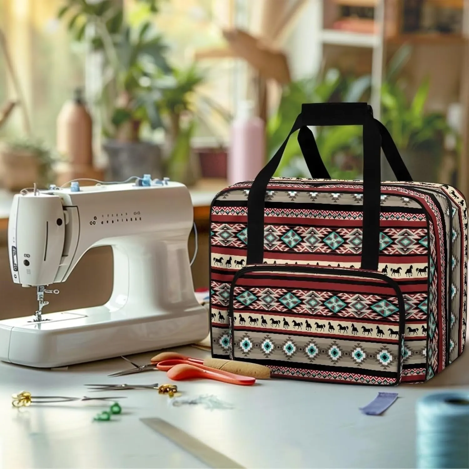 Aztec Crochet Bag Organizer Knitting Bag Yarn Holder Yarn Storage Crocheting Sewing Accessories Bag for Lovers Mom, Mother Day's Gift