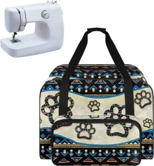 Aztec Dog Paws Knitting Bag Yarn Bag Crochet Bag Sewing Accessories Organizer Yarn Tote Organizer for Projects, Yarn Balls, Crochet Hooks, Knitting Needles, Stitch Holders