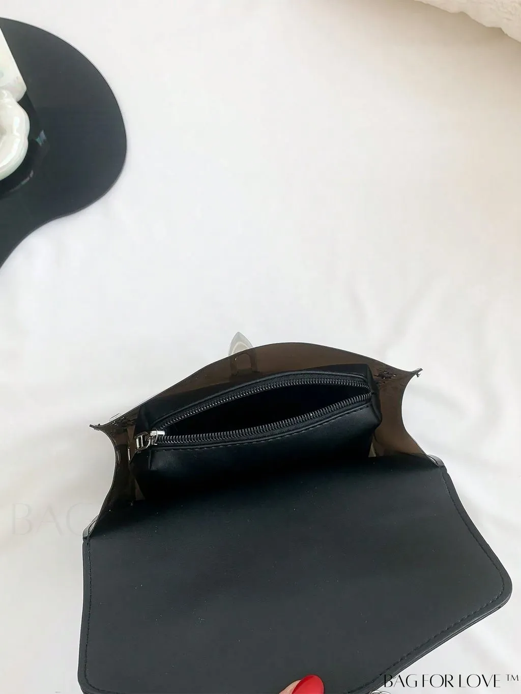 BagForLove - Studded Square Bag: Black Punk Style with Chain Strap and Inner Pouch