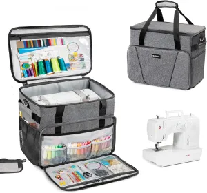 BAGSFY Large Sewing Machine Carrying Case, Sewing Machine Bag, Travel Tote Bag Compatible with Brother, Singer, Bernina & Standard Size Sewing Machines.