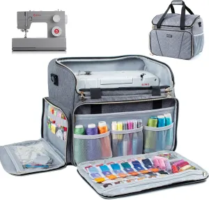 BAGSFY Large Sewing Machine Carrying Case, Sewing Machine Bag, Travel Tote Bag Compatible with Singer, Brother, Bernina & Standard Size Sewing Machines.