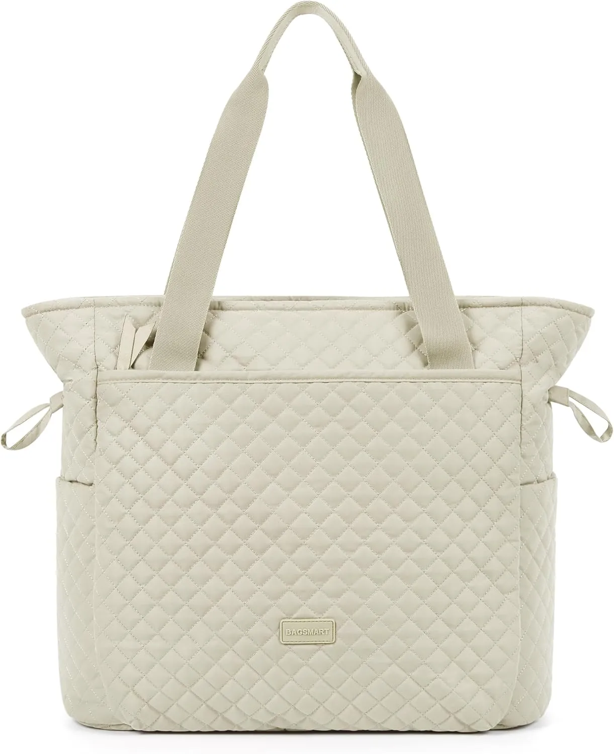 BAGSMART 25L Quilted Tote Bag Large Shoulder Bag with Top Handle for Women, Machine Washable Work Travel Handbag