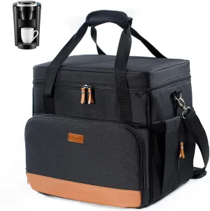 BAGSPRITE Coffee Maker Travel Bag For Keurig Classic, Single Serve Coffee Brewer Carrying Case, Portable Travel Coffee Maker Storage Bag With Pockets for K-Cup Pods