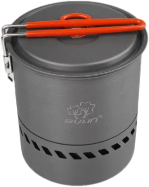 barenx 1.5L 1-2 Person Portable Heat Exchanger Pot Outdoor Cookware Camping Kettle