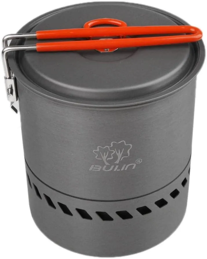 barenx 1.5L 1-2 Person Portable Heat Exchanger Pot Outdoor Cookware Camping Kettle