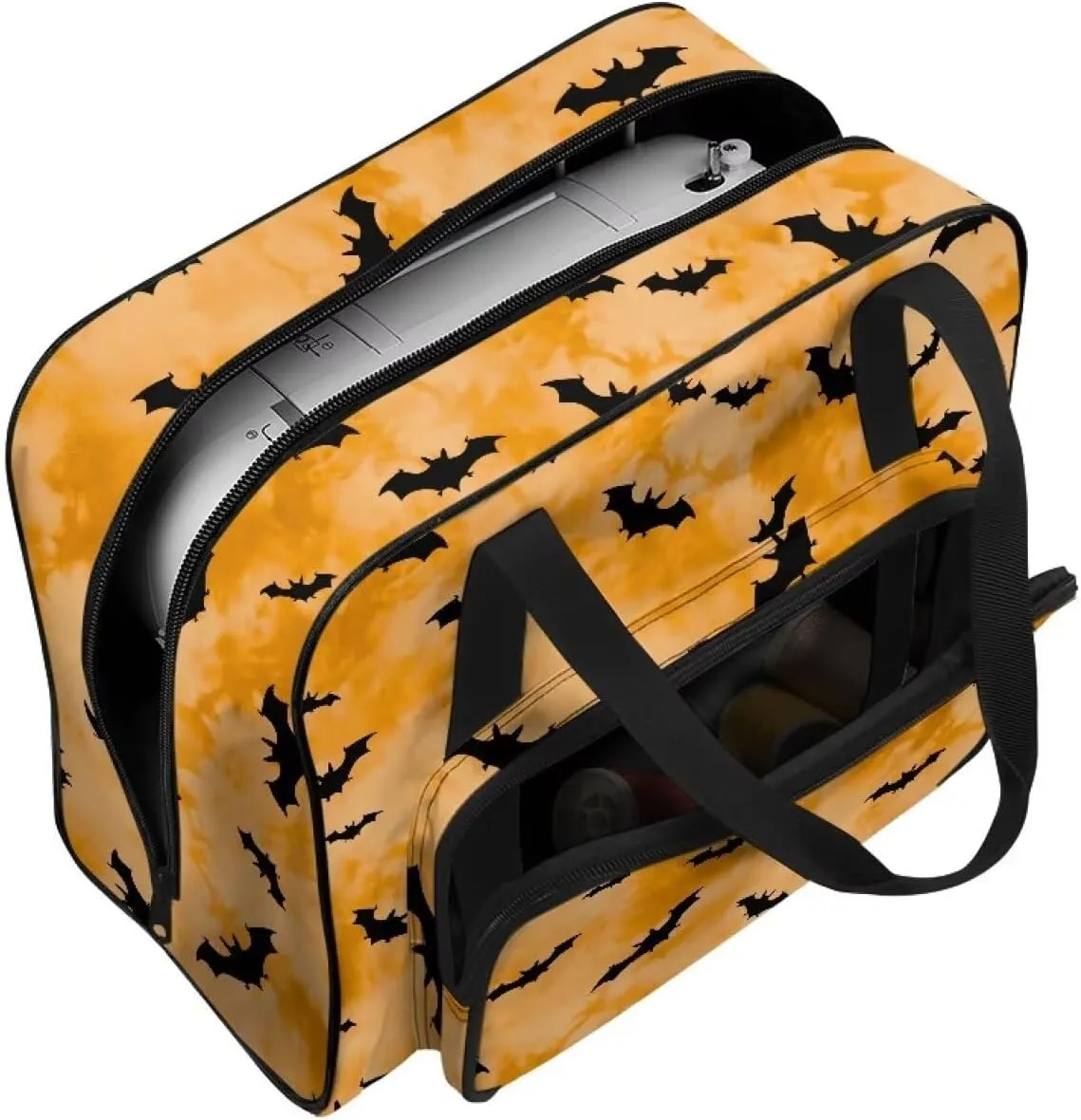 Bat Cover for Sewing Machine Portable for Halloween Sewing Machine Handbag Removable Washable Tote Bag for Sewing Machine Bag with Convenient Pockets Fancy Fashion Gifts