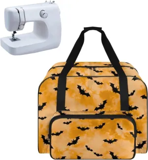 Bat Cover for Sewing Machine Portable for Halloween Sewing Machine Handbag Removable Washable Tote Bag for Sewing Machine Bag with Convenient Pockets Fancy Fashion Gifts