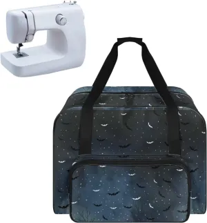 Bat Sewing Machine Carrying Case, Compatible with Most Standard Sewing Machines & Accessories Sewing Machine Cover Universal Tote Travel Bag with Pocket & Handle