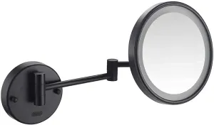 Bathroom Shaving Mirror Wall Mounted Sensor Mirror Makeup Mirror LED Lighted Luxury for Hotel Vanity with Adjustable Extendable 8 inch 3X Magnification(Black Bronze)