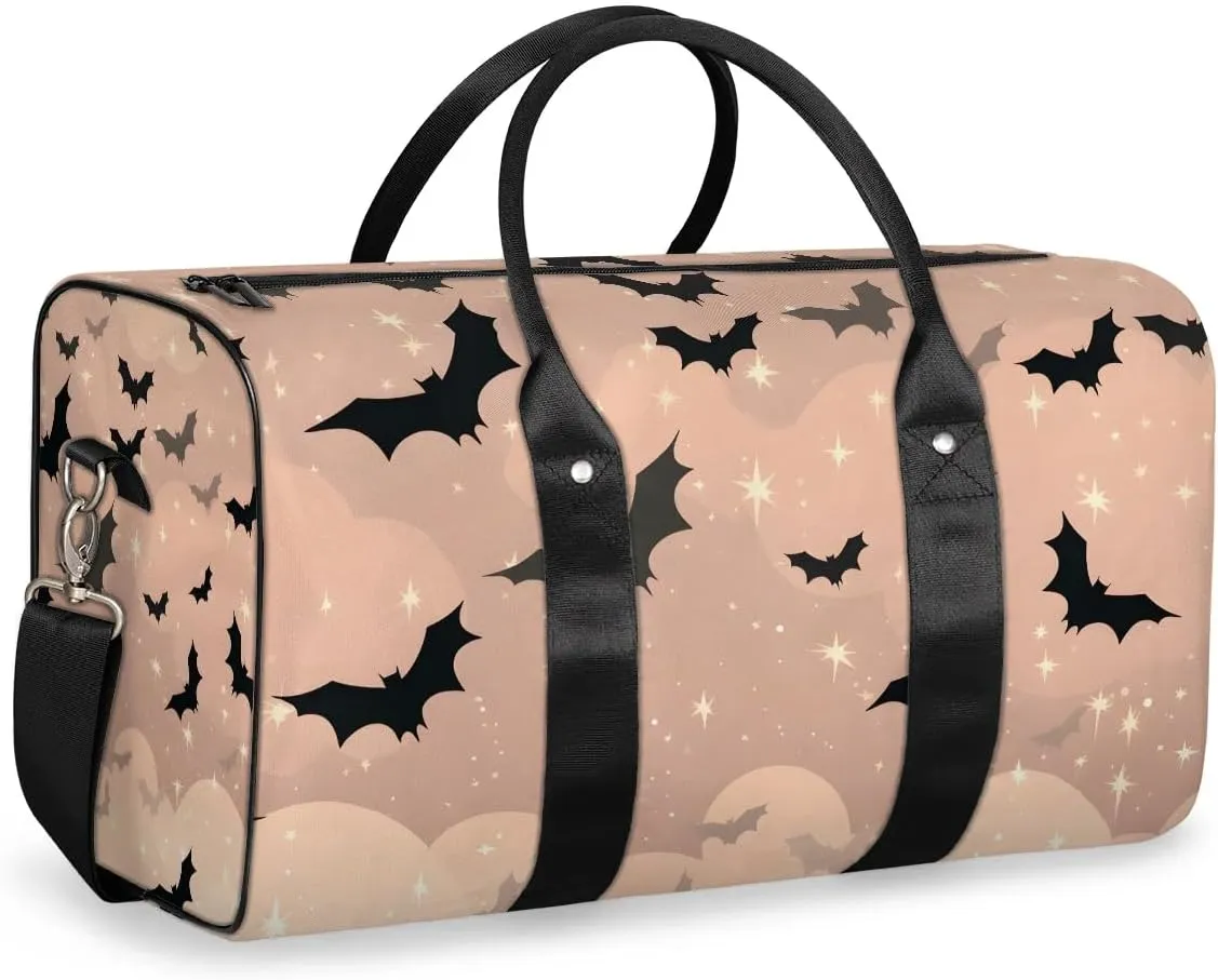 Bats Travel Duffel Bag for Women Men Waterproof Foldable Overnight Weekender Bag Large Capacity Sports Gym Bag