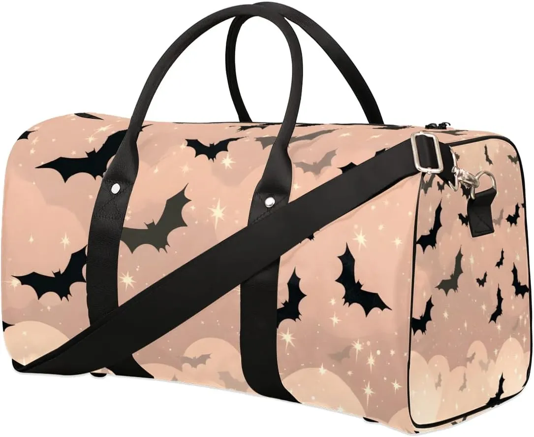 Bats Travel Duffel Bag for Women Men Waterproof Foldable Overnight Weekender Bag Large Capacity Sports Gym Bag